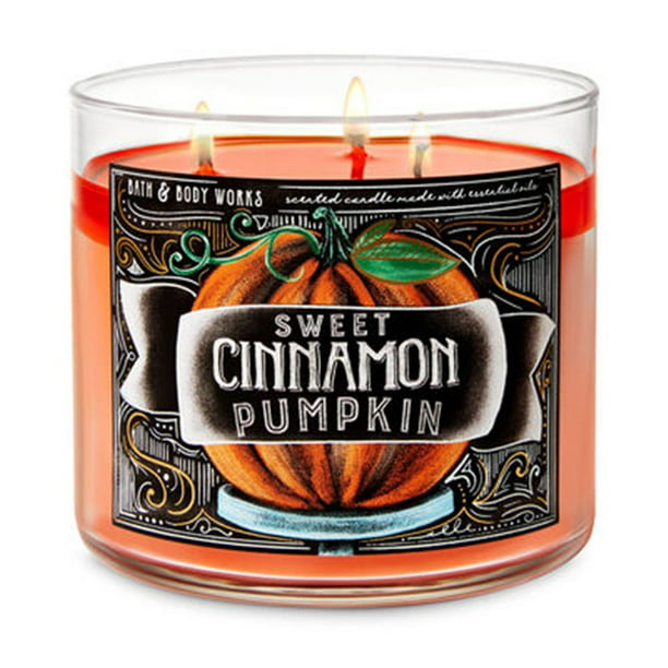 Bath & Body Works Scented 3-Wick Candle in Sweet Cinnamon Pumpkin Bath and body works 
